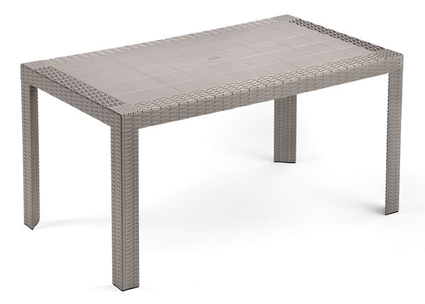 Tavolo da esterno in resina urano rettangolare 140x80 4 colori Taglia: TORTORA