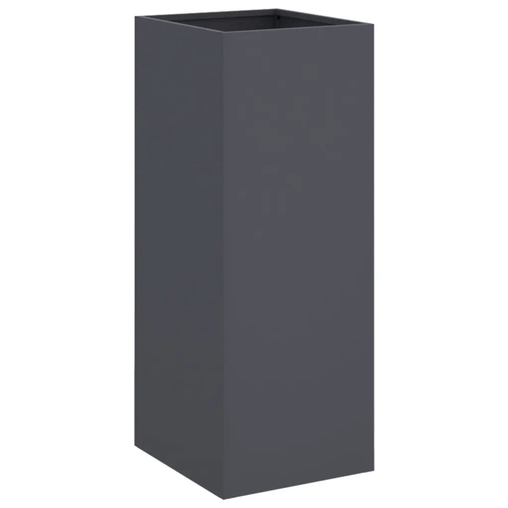 Fioriera-Vaso-Contenitore per Piante Antracite 32x29x75 cm in Acciaio