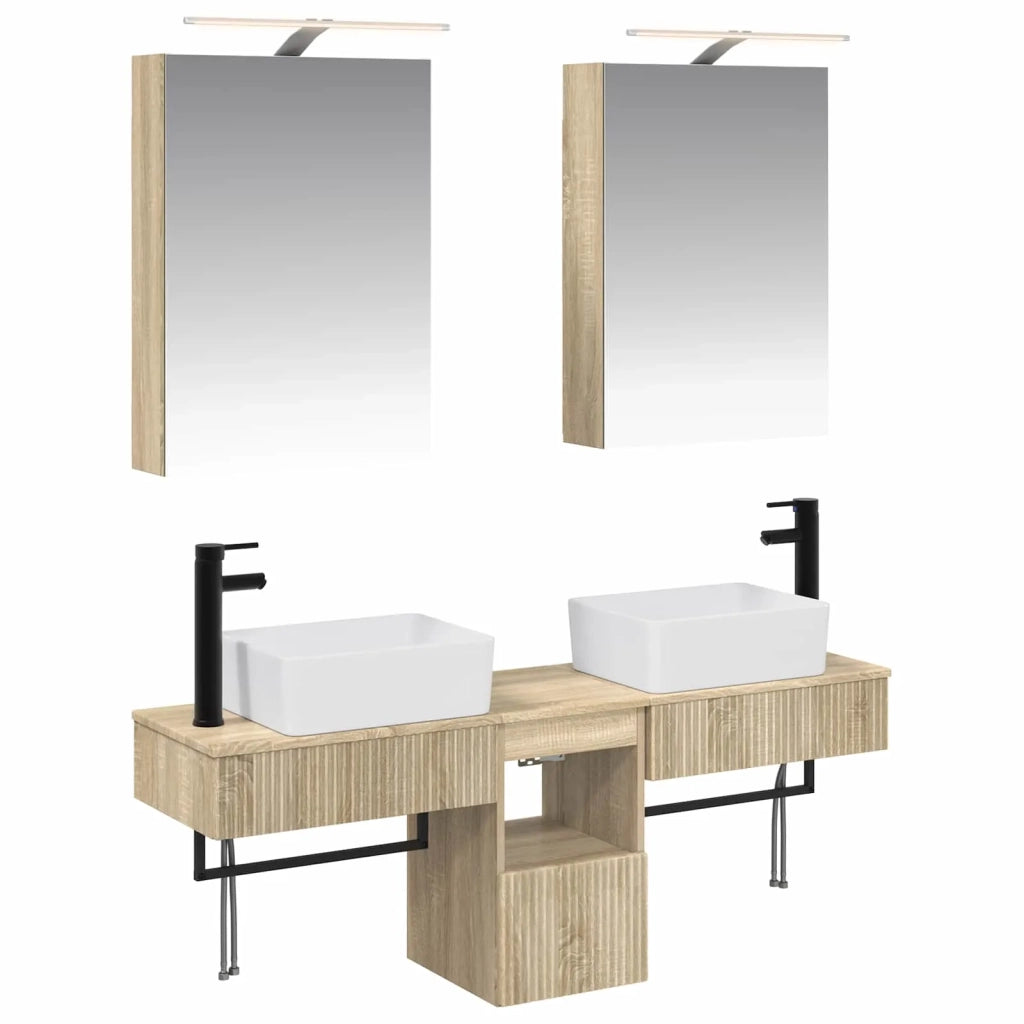 Set di Armadi da Bagno 5 pcs Rovere Sonoma 50 x 14,5 x 70 cm 3406313