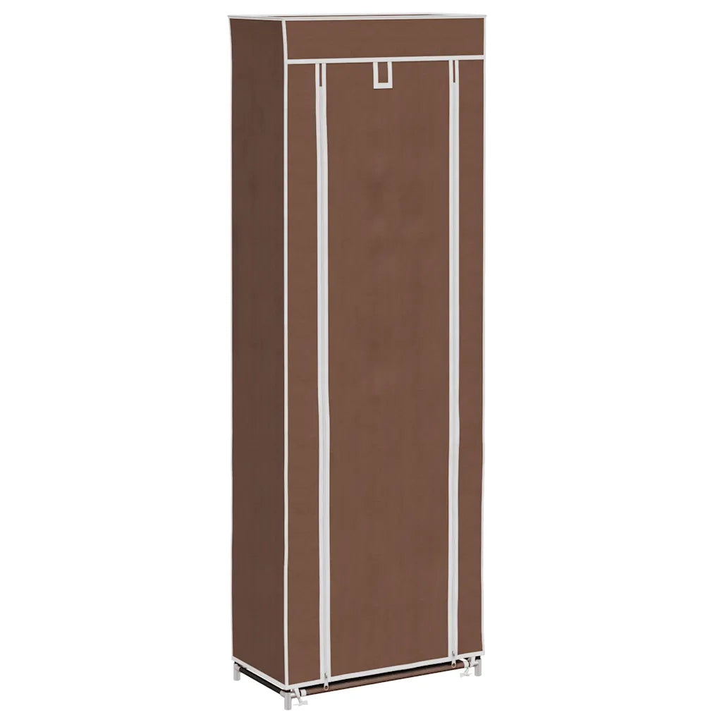 Scarpiera-Scaffale per scarpe in Tessuto Richiudibile 57 x 29 x 162 cm Marrone