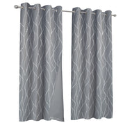IDMarket - Set di 2 tende termiche grigio antracite a motivo curvo 140x240 cm