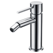 IMEX Miscelatore bidet monocomando in ottone e zama cromato con cartuccia ceramica Ø26mm e tubi flessibili 3-8 serie Milos modello Imex-BDYS045-2