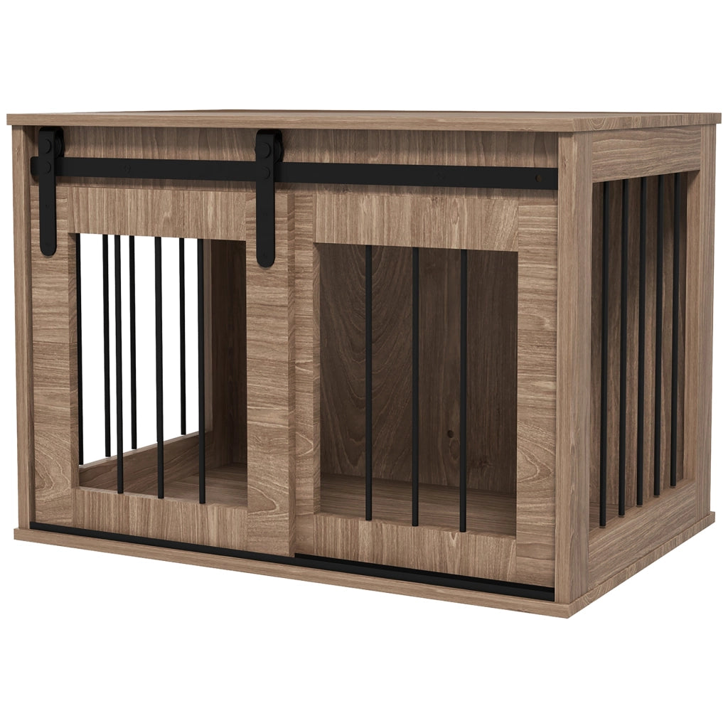 Gabbia per Cani da Interno ¨C Xylo ¨C Metallo Effetto Legno 57x80x54cm