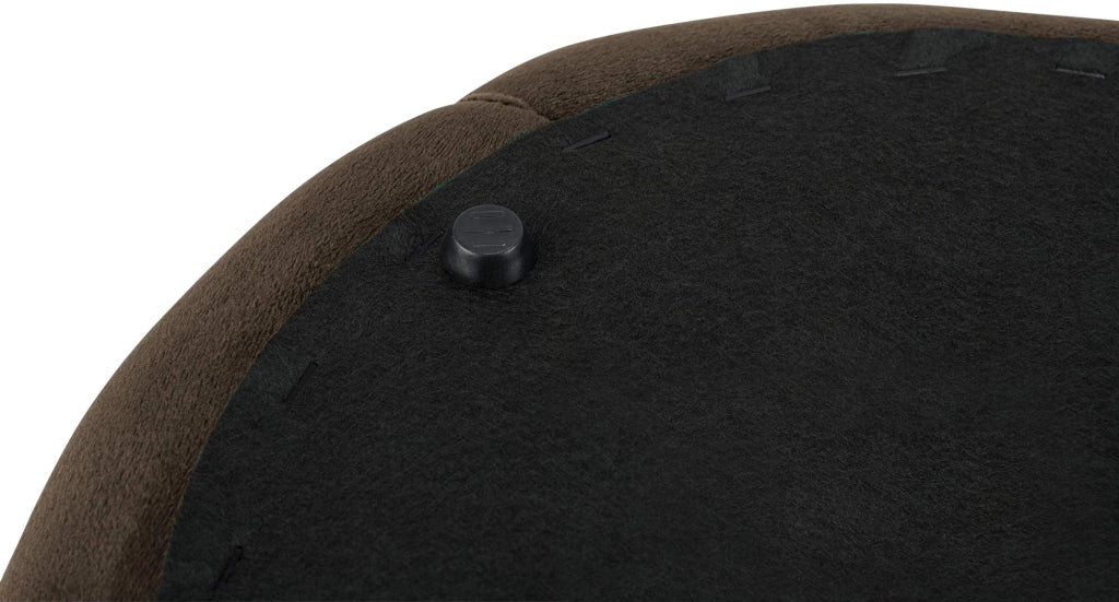 Pouf Drancy in velluto trapuntato marrone scuro,M