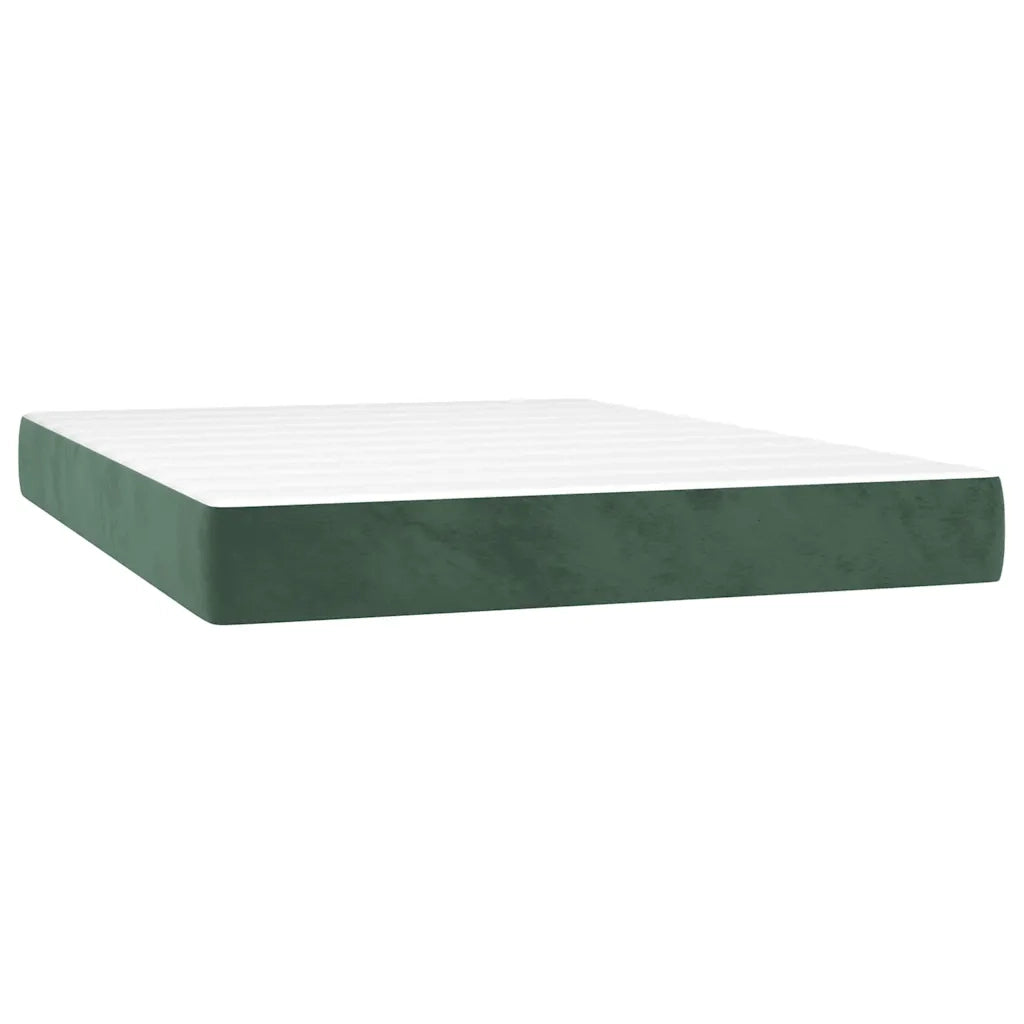 Materasso a Molle-Materasso per letto Verde Scuro 140x210x20 cm in Velluto