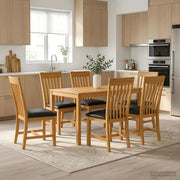 Set da pranzo 7 pz Nero Legno di Quercia Massello 3430264