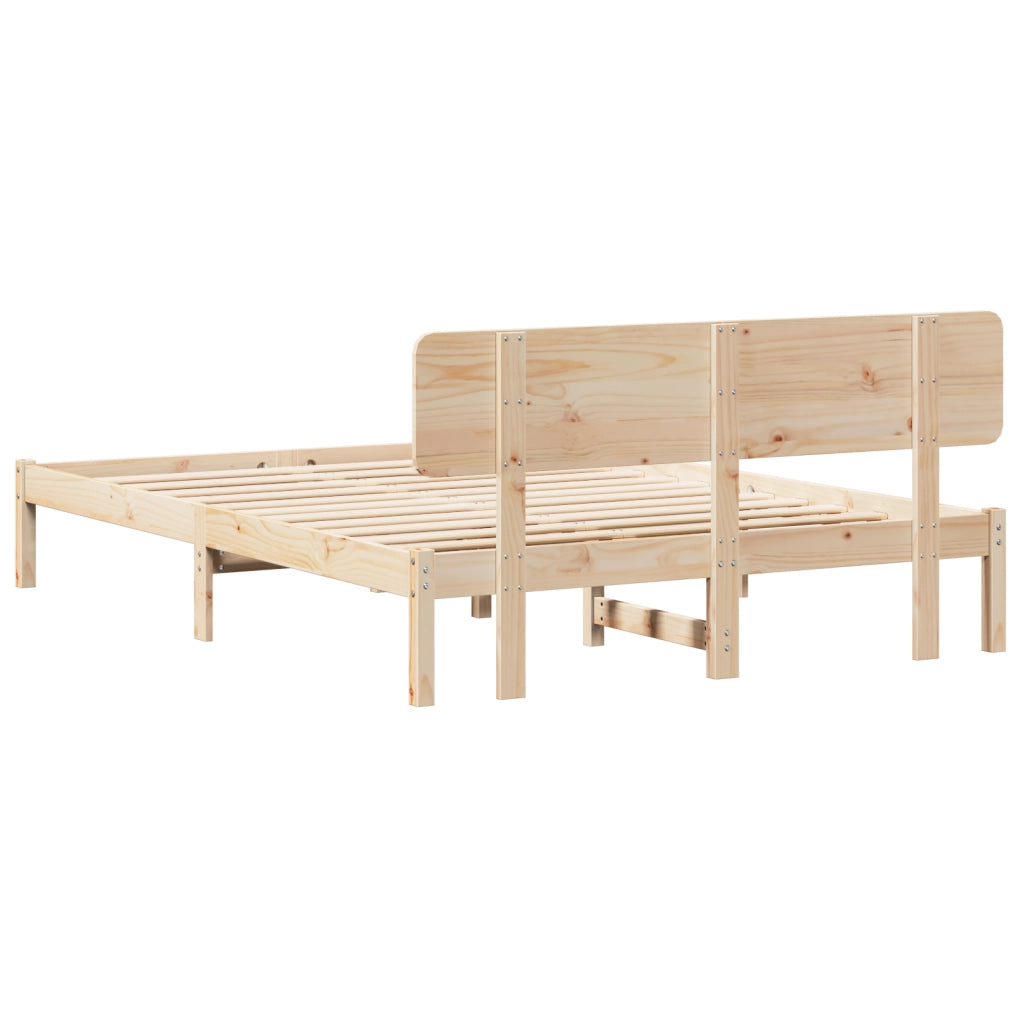 Struttura del letto con testiera 140x200 cm in legno massello di pino