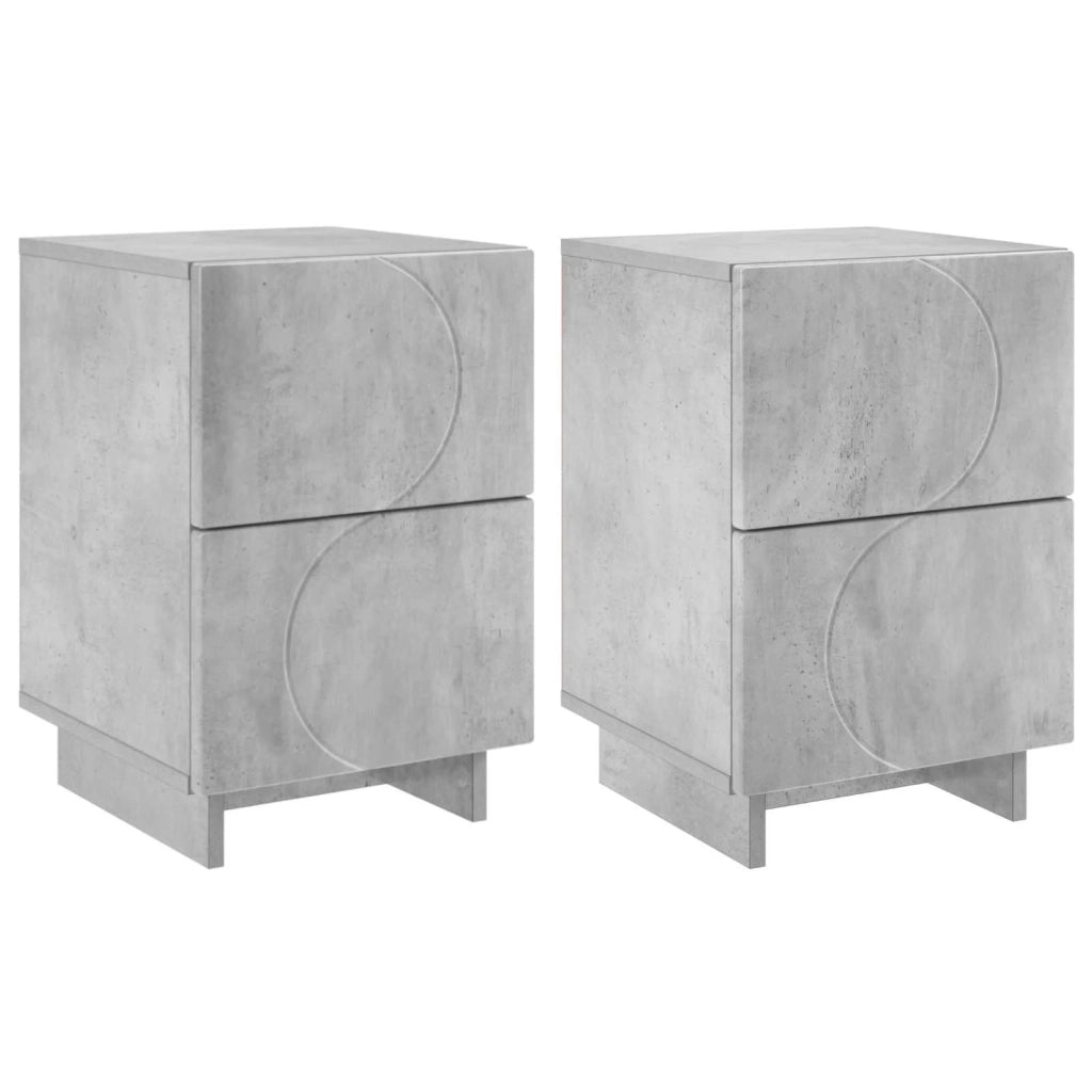 Armadio da Notte 2 pz Grigio Cemento 33,5 x 34,5 x 50 cm 8011394