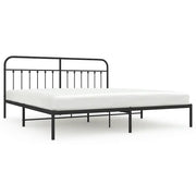 Letto matrimoniale | Letto per adulti | Giroletto con Testiera in Metallo Nero 200x200 cm