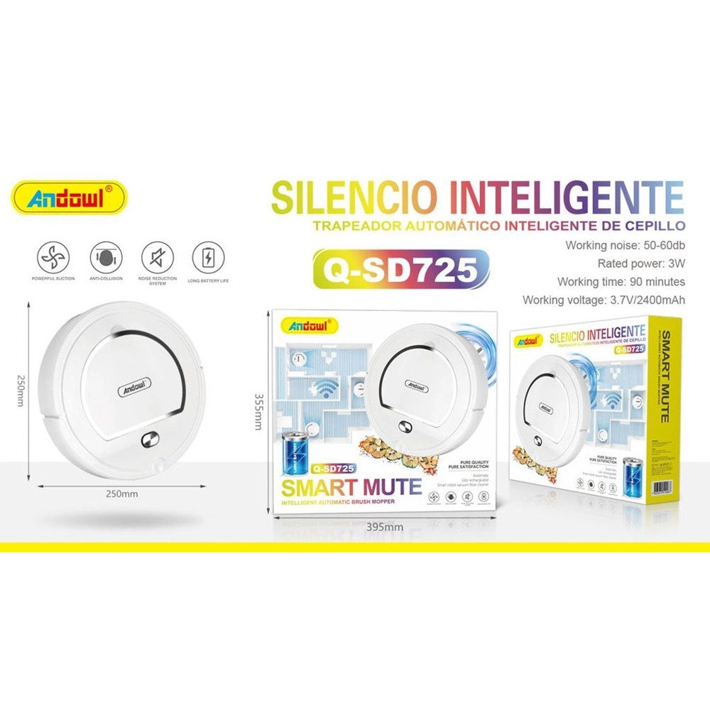 Trade Shop - Robot Pulitore Aspirapolvere Automatico Silenzioso Intelligente Ricaricabile Q-sd725 -