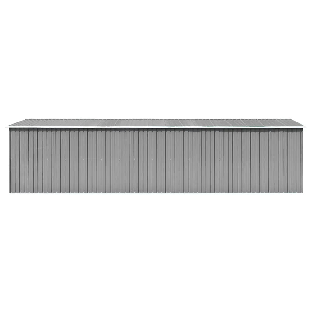 Casetta da giardino cabina ripostiglio casetta da esterno robusta casetta per attrezzi 257 x 779 x 181 cm acciaio zincato grigio 02_0022233