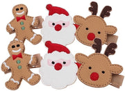 Accessori per capelli stile natale - Spille per capelli - Tiara - Clip per capelli - Pelle a imitazione di coccodrillo - Materiale glitter - 6 pezzi