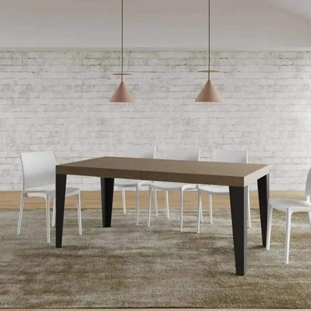 Tavolo allungabile 200/460x90 cm Flame Premium tortora gambe antracite