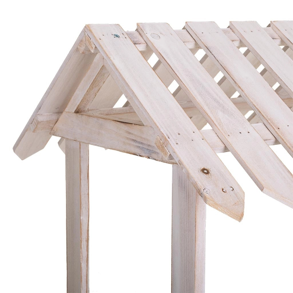 Carrello espositivo in legno bianco 119x68x138h
