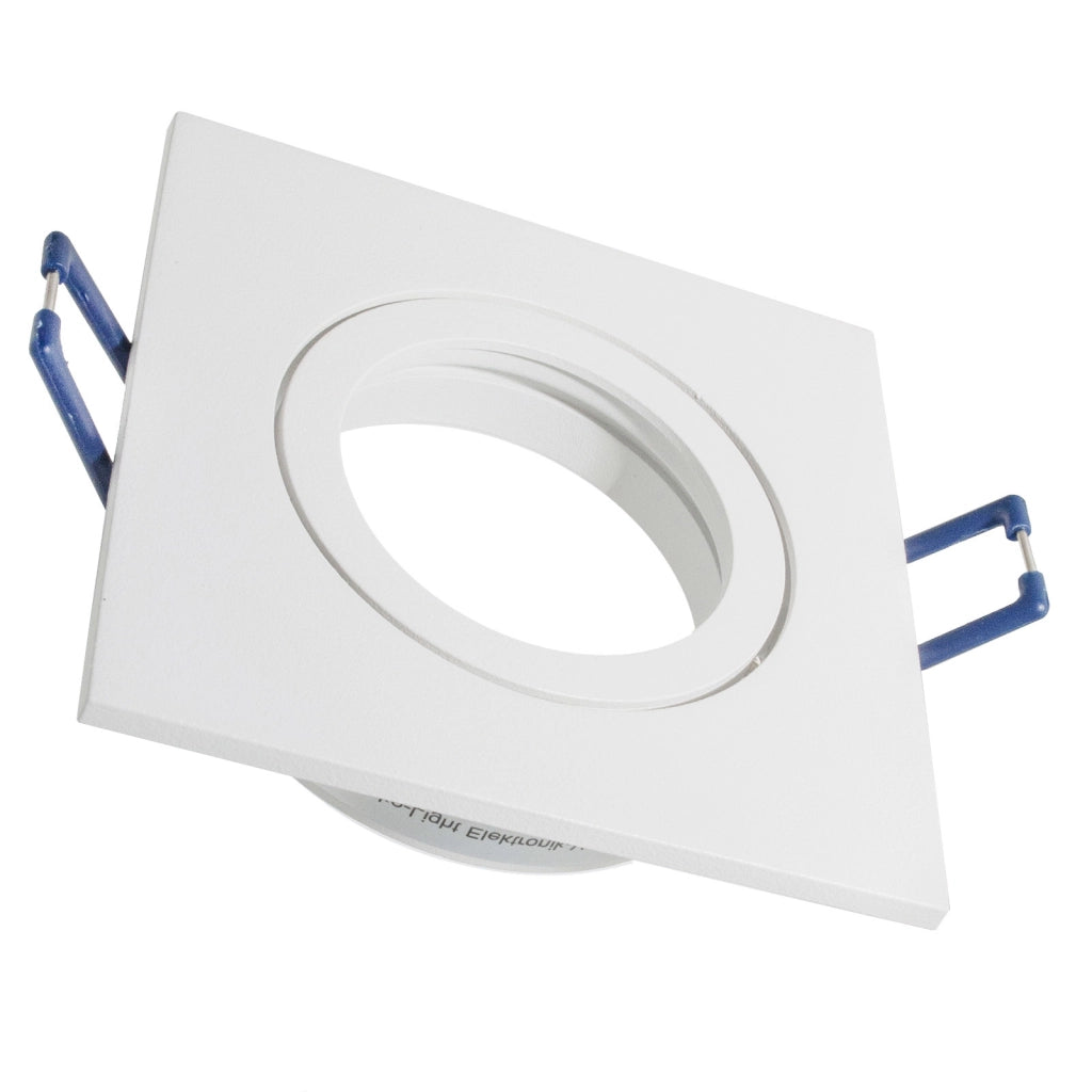 Faretto ad incasso LED 8W GU10 bianco quadrato foro 70mm moderno orientabile luce soffitto negozio vetrina BIANCO 6000K