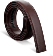 Riem automatica adattabile senza chiusura, 35 mm largo, cinturino regolabile per uomini, marrone - Ideale per abbigliamento e jeans - 130 x 3,5 x 0,5 cm.