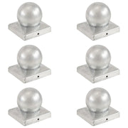 Tappi Pali 6 pz EstremitÃ  a Globo in Metallo Zincato 101x101 mm