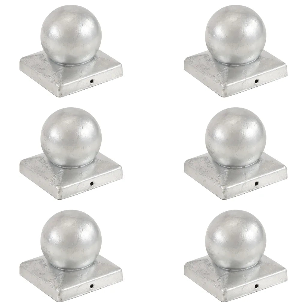 Tappi Pali 6 pz EstremitÃ  a Globo in Metallo Zincato 101x101 mm