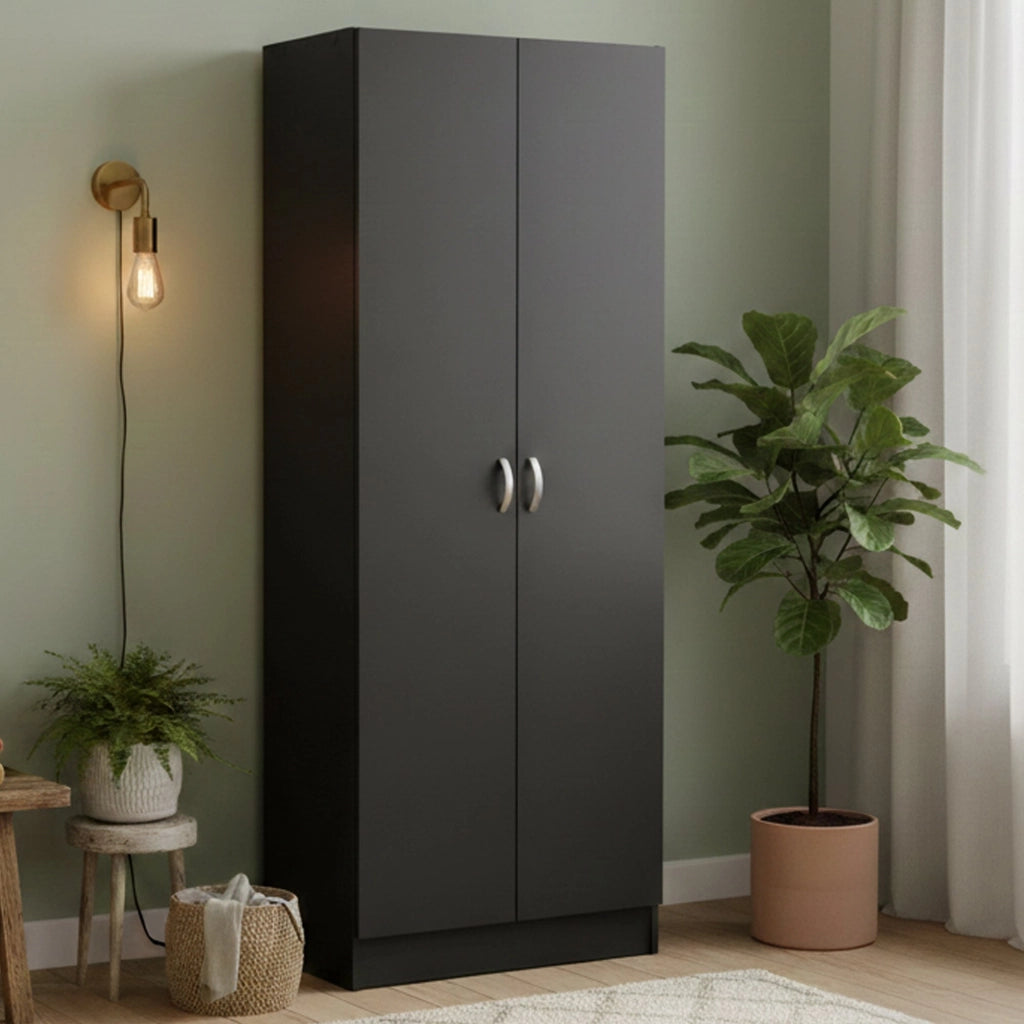 Scarpiera Erinni, Mobile portascarpe, Armadio da ingresso multiuso, Mobiletto per calzature, 69x35 h170 cm, Nero