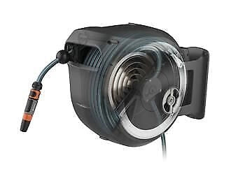 Gardena 18632-20 RollUp Avvolgitubo a Parete Automatico con Tecnologia RollControl e Rotazione 180° Lunghezza 35 m Tubo Incluso colore Nero Grigio