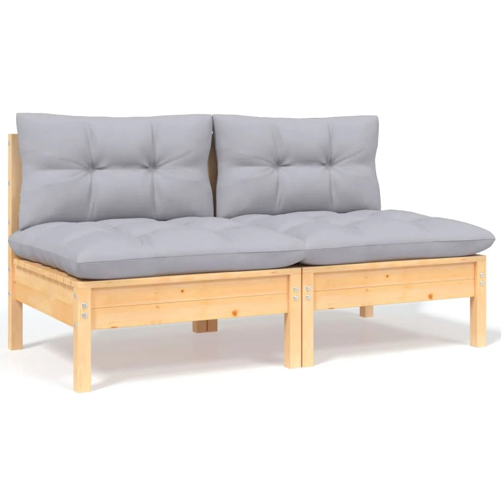 Set di mobili da giardino mobili da esterno 8 pezzi con cuscini grigio legno di pino massiccio 02_0017579
