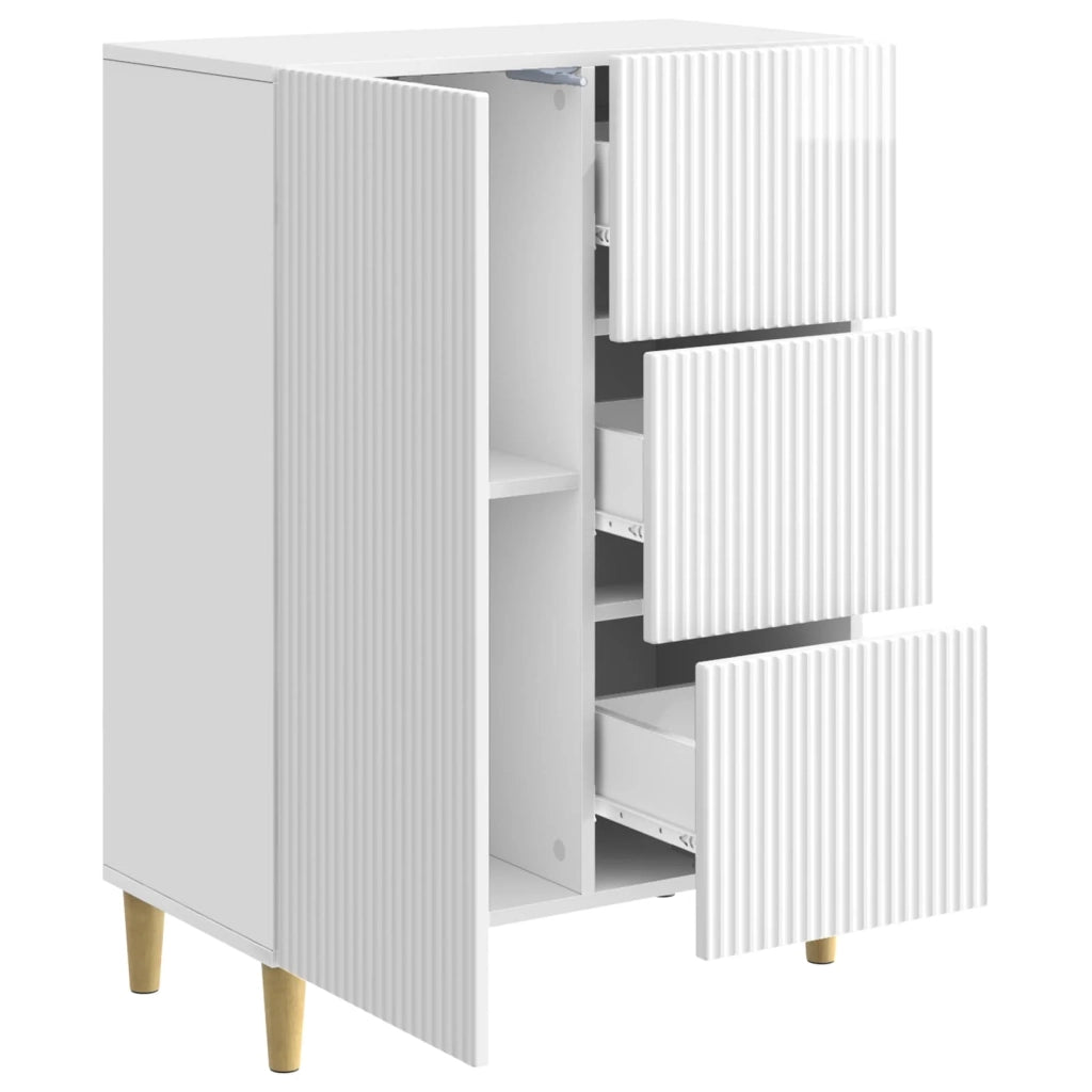 Credenza Bianco Lucido 66 x 34,5 x 90 cm Legno ingegnerizzato 894629