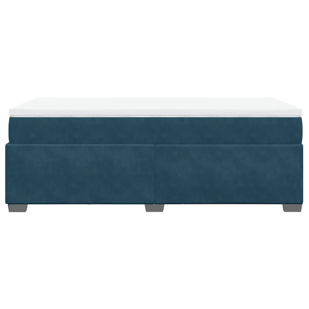 Giroletto a Molle con Materasso Blu Scuro 90x190 cm in Velluto 3285255