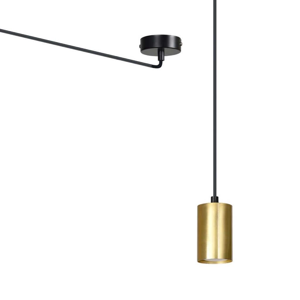 Lampada a sospensione TRAKER in acciaio nero e oro