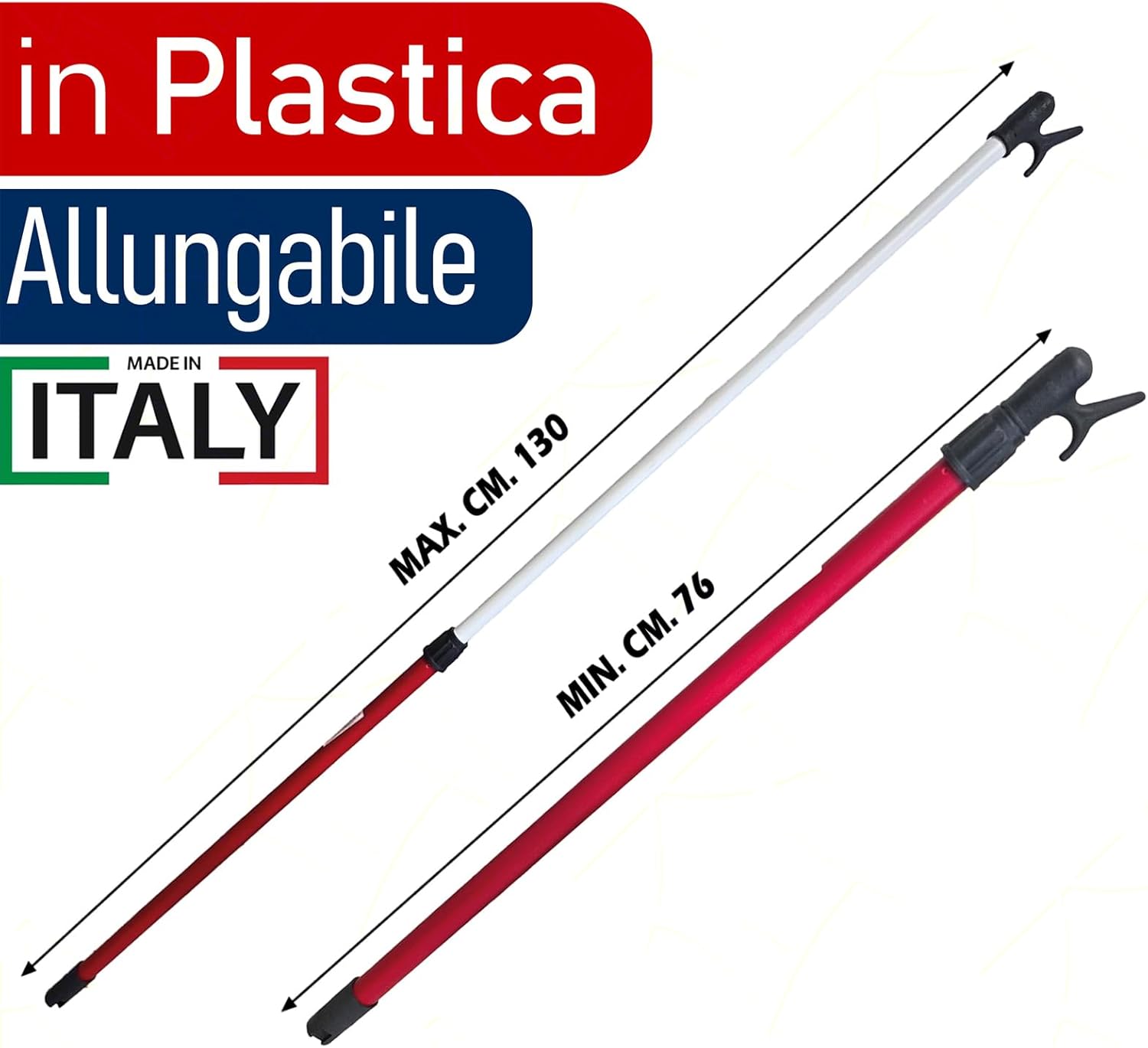Asta appendiabiti telescopica regolabile in ferro plastificato estensibile da 85 a 160 cm Ferramenta