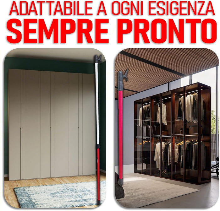 Asta appendiabiti telescopica regolabile in ferro plastificato estensibile da 85 a 160 cm Ferramenta