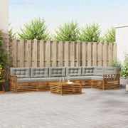 Set di divani da esterno 7 pcs Grigio Naturale e Chiaro 3373571