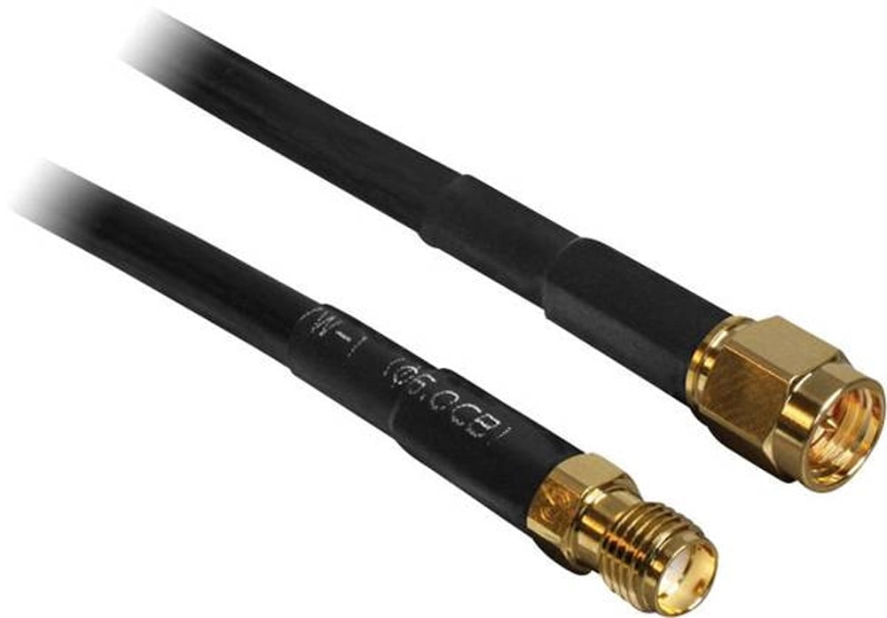 Cavo Antenna SMA M/F a Basse Perdite 15m Nero