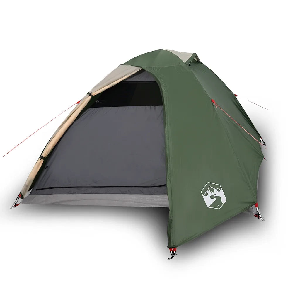 Tenda da Campeggio a Cupola per 3 Persone-Tenda per Escursionismo Verde Impermeabile 527327