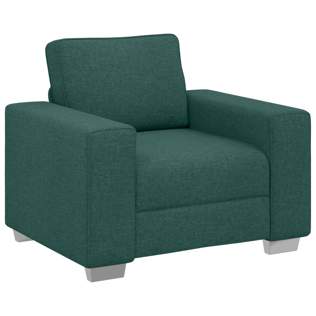 Set Divano 3 Pezzi con Cuscini Verde Scuro