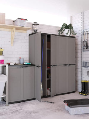 Armadio tuttoppiani Jolly in resina con 3 ripiani regolabili colore grigio Keter