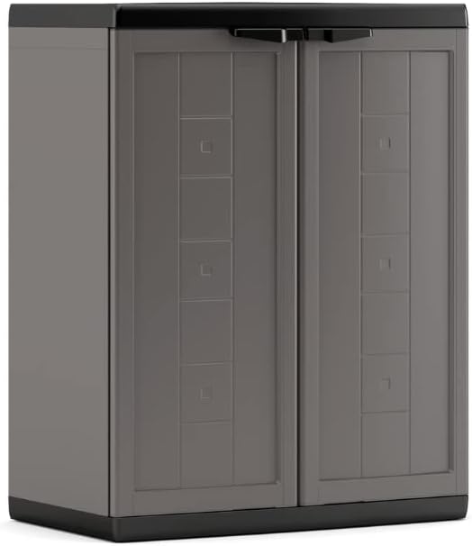 Armadio basso Jolly in resina con ripiano regolabile colore grigio Keter