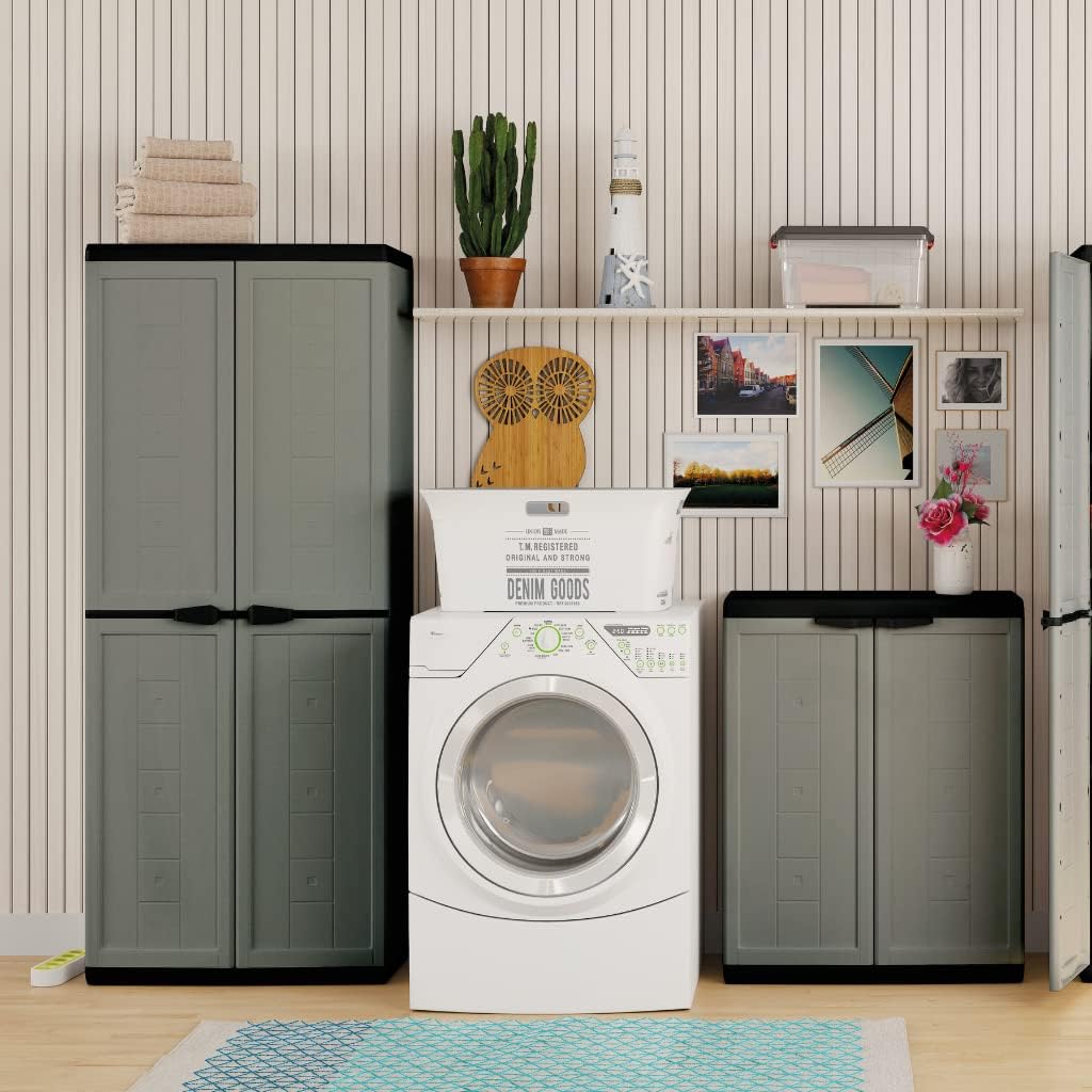 Armadio basso Jolly in resina con ripiano regolabile colore grigio Keter