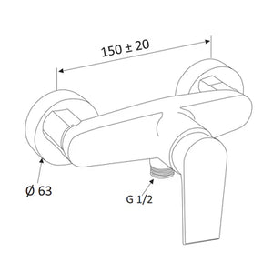 MONOCOMANDO ESTERNO DOCCIA SENZA ACCESSORI LINEA ARTIC- Bianco Opaco- MARIA- pezzi 1