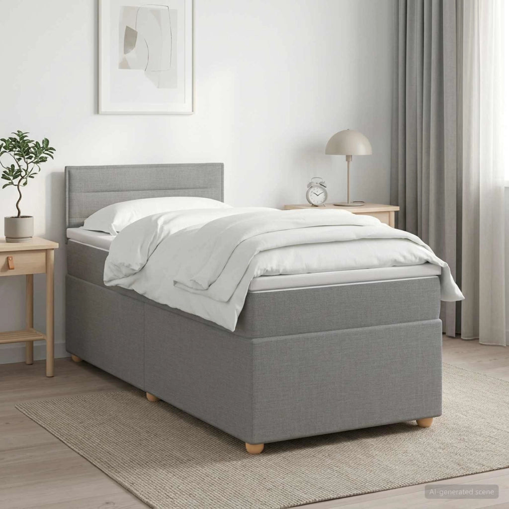 Letto box spring con materasso Grigio Chiaro 80 x 200 cm 3450818