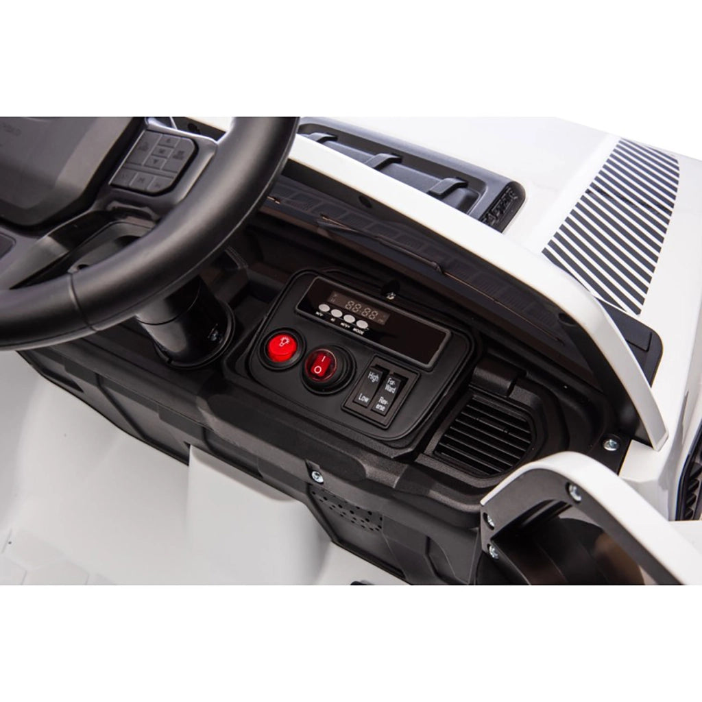 Macchina Elettrica per Bambini Ford Raptor 12V con Telecomando Bluetooth Luci LED e Tappetini Inclusi Bianco