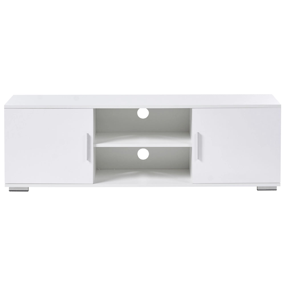Mobile TV moderno con ante e sistema di gestione dei cavi MDF Gambe in metallo Bianco stile moderno