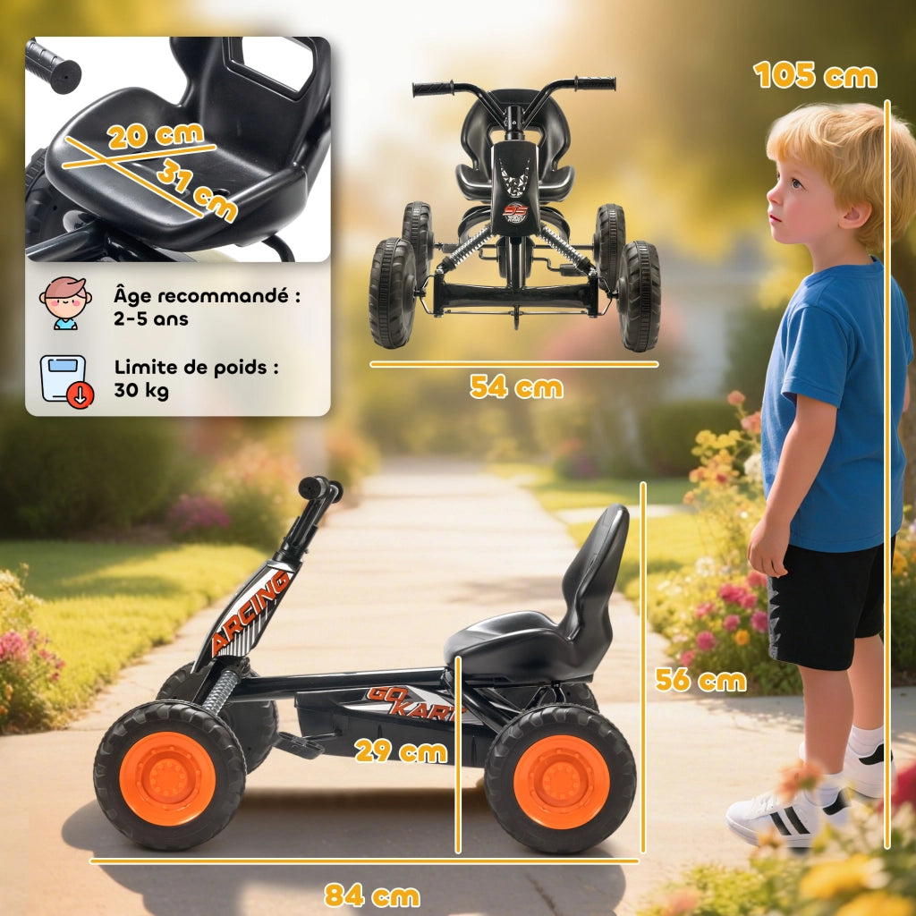 Kart a pedali per bambini ¨C zephmum ¨C nero 84x54x56 cm