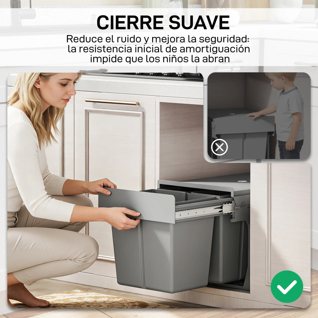 Cestino per Sottolavello Estraibile ¨C Zephmum ¨C Grigio 31L