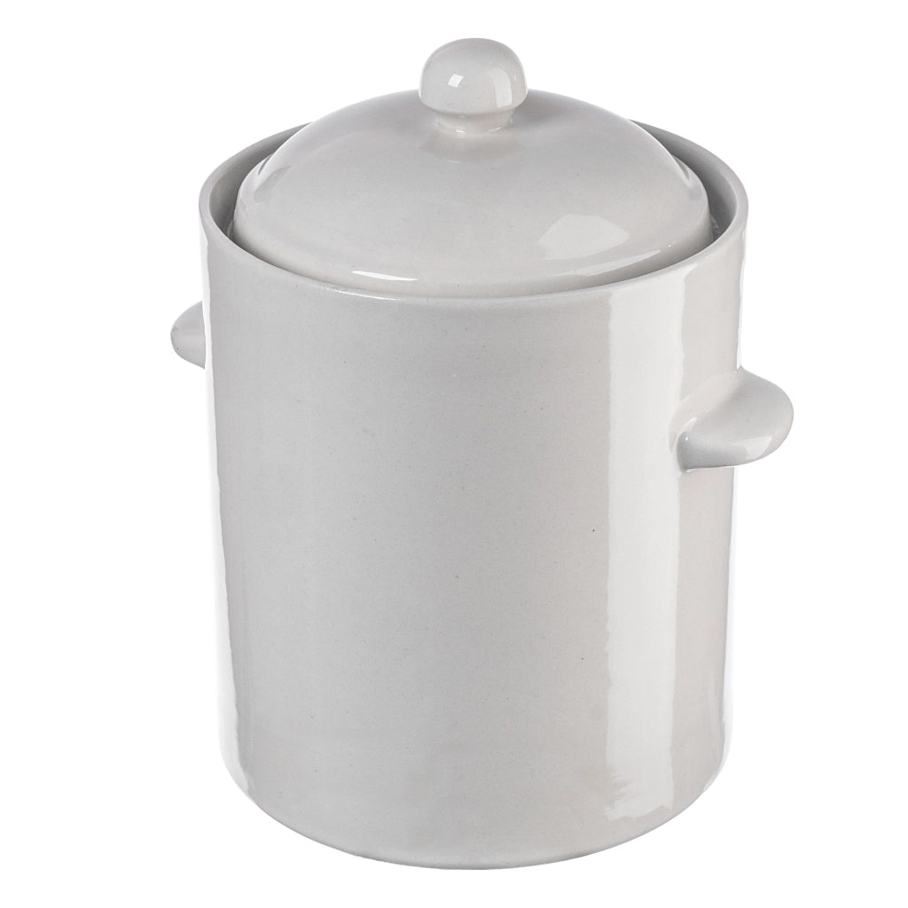 Vaso KADAX a forma di barile per sottaceti con collarino, 5 litri, in gres per cavoli e cetrioli.