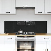 Rivestimento da Cucina 2 pz-Set di 2 Paraschizzi per Cucina Nero 70 x 40 cm vetro temperato