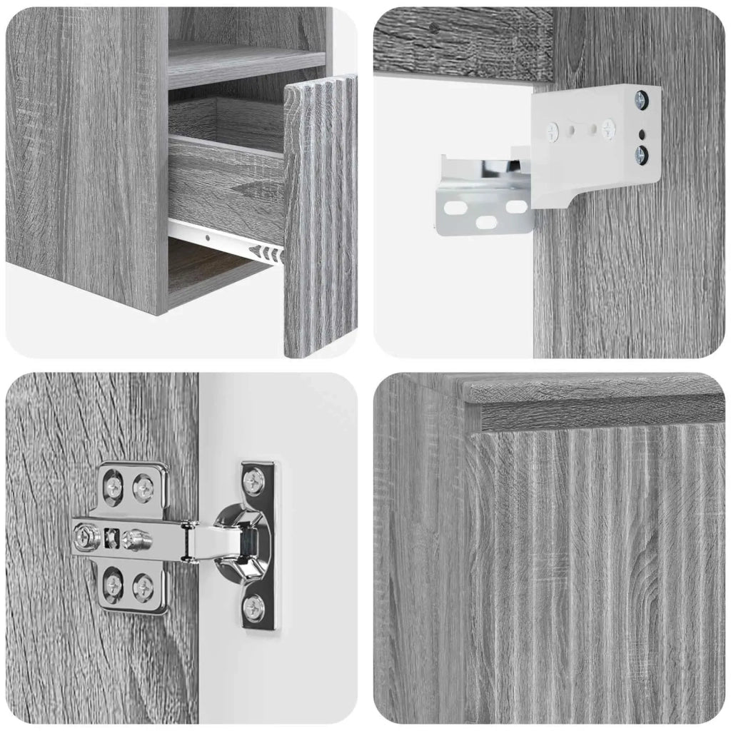 Set di mobili per il bagno 2 pz Sonoma grigio 3404030