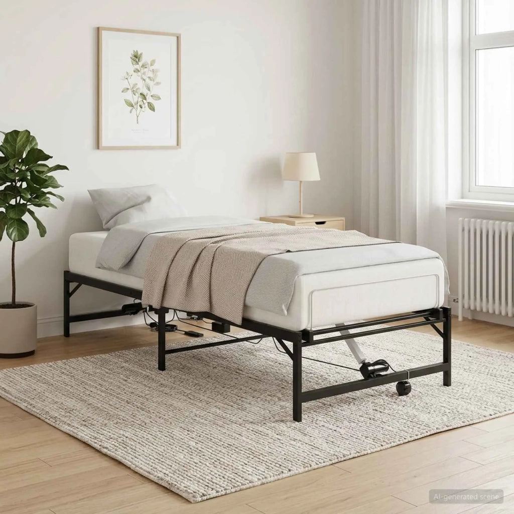 Telaio Letto Elettrico Regolabile Nero 90 x 200 cm Acciaio 42021379