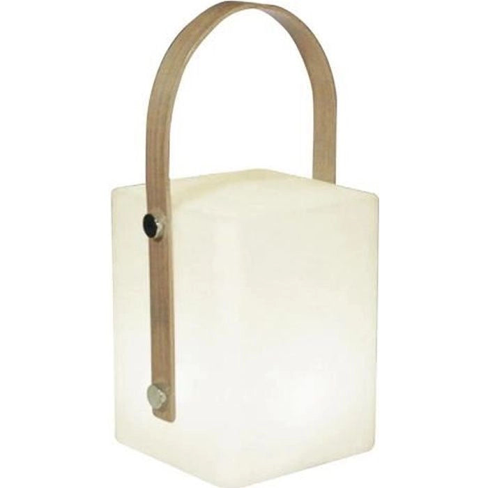 TIKY Lanterna con manico in bambù senza fili - LED bianco caldo / multicolore dimmerabile - H27cm