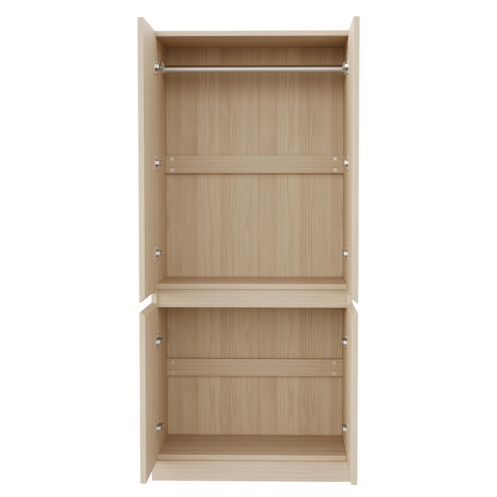 Armadio con 2 ante e ampio vano contenitore, per camera da letto, in legno, effetto legno naturale, 70 × 40 × 170 cm