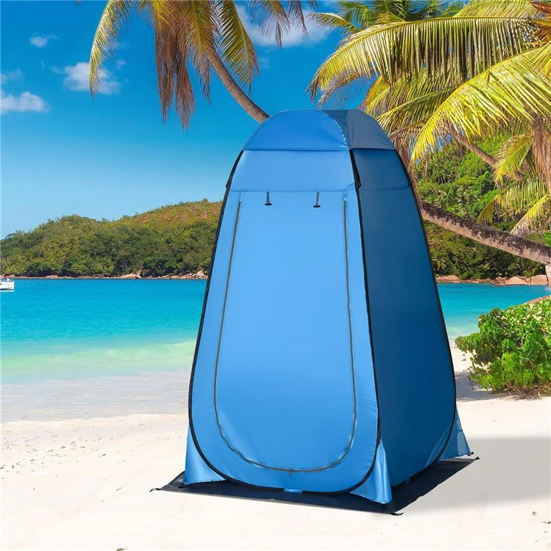 TENDA DOCCIA DA CAMPEGGIO E SPIAGGIA CON PORTA A CERNIERA E BORSA DI TRASPORTO 126X124X189 CM BLU